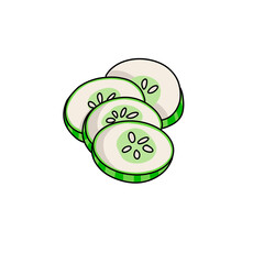 cucumber illustration on white background - 695450743