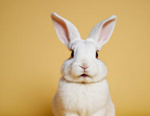 Obraz premium white rabbit on the table