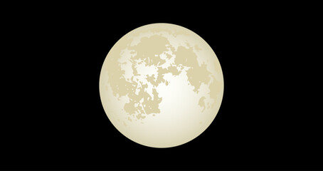 Full moon illustration. Realistic gold moon. Vector 