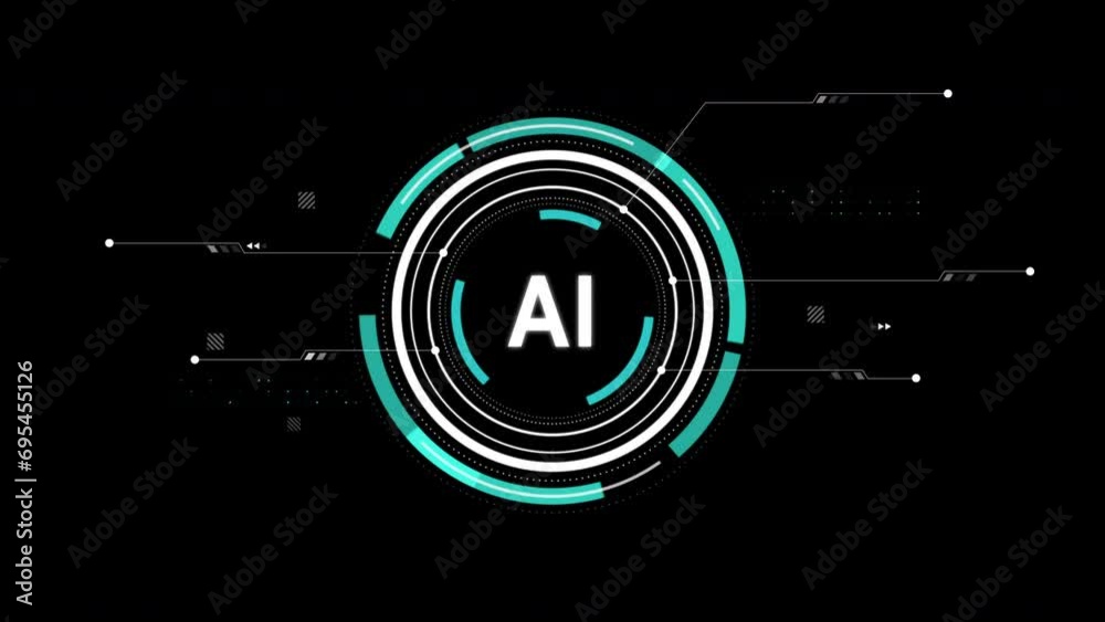  ai artificial futuristic technology concept. hud head up display interface with basic geometry and l