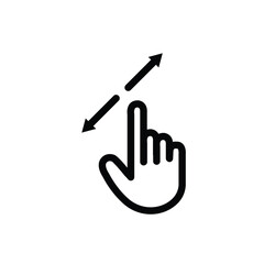 Double tap line icon. Hand Click linear style sign for mobile concept and web design. Finger touch outline vector icon. Cursor pointer symbol, logo illustration. Pixel perfect vector graphics