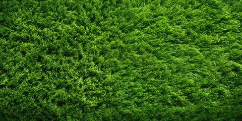 Gordijnen Green lawn top view. Artificial grass background grass green field texture lawn golf nature © megavectors