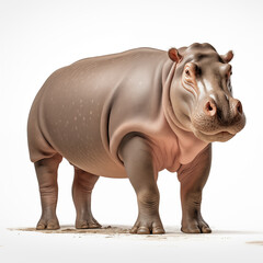 Fototapeta premium Hippopotamus isolated background,created with Generative AI tecnology. 