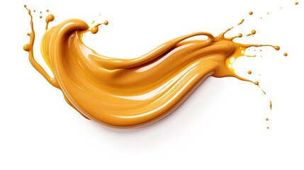 splash of liquid caramel on a white background, Chocolate splash isolated on white background