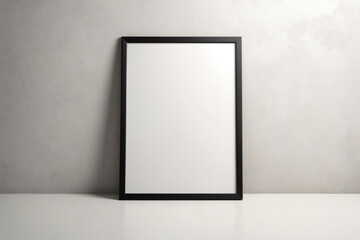 Blank frame, over wall background with shadows minimal concept - Mockup