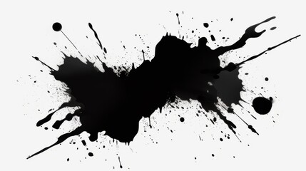 Obraz premium Black ink splash isolated on white background. Ink Splatter. Splash and drops of black liquid.