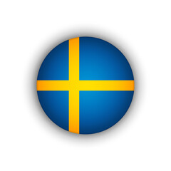 Flag of Sweden vector illustration. Round Flat Icons. Sweden flag Icon. Sweden flag in circle shape isolated. Symbol of Sweden , template for banner, card, advertising, magazine, vector
