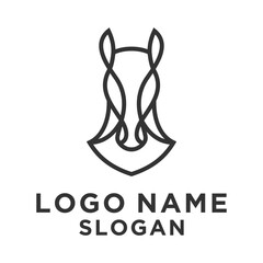 simple elegant horse front head horse logo