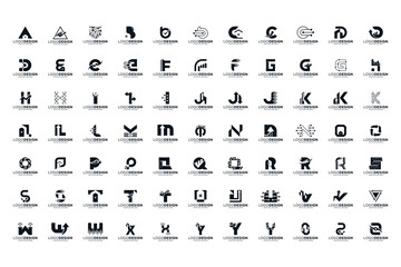 Mega logo monogram letter a to z. Abstract concept logo design letter a to z