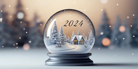 Snow globe happy new year