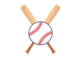 Baseball With Bats on a white background,  Symbol of sports , Vector illustration.