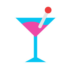 飲み物、カクテル、マティーニ、酒、アルコール、グラスを表すカラースタイルのアイコン