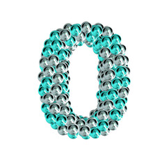 Symbol of turquoise and silver spheres. number 0