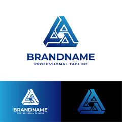 Letter A Triangle Logo, suitable for any business related to Triangle with A initial.