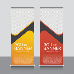 roll up banner, brochure, flyer, banner design, industrial, company, template, vector, abstract, line pattern background, modern x-banner, pull-up banner, rectangle size banner.