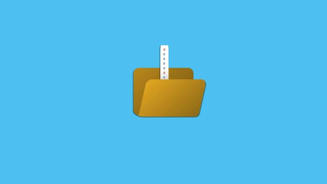 Animated folder, writing, chart on document paper. Document animation with writing and chart motion 