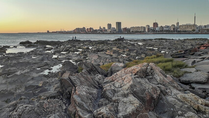 Rocky coastal scene, montevideo, uruguay