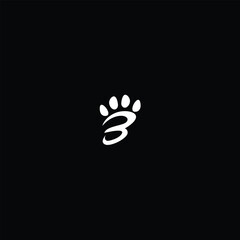 Initial Letter B Paw Flame Logo Design Template