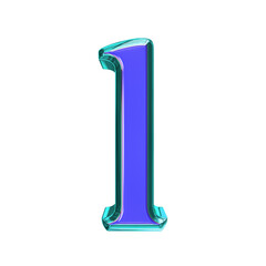 Blue symbol in a turquoise frame. letter l