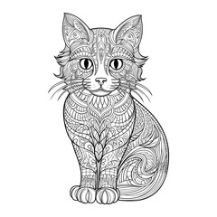Zentangle cat coloring book - coloring pages