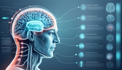 human brain scan - obrazy, fototapety, plakaty