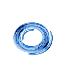 Blue ice symbol. letter o