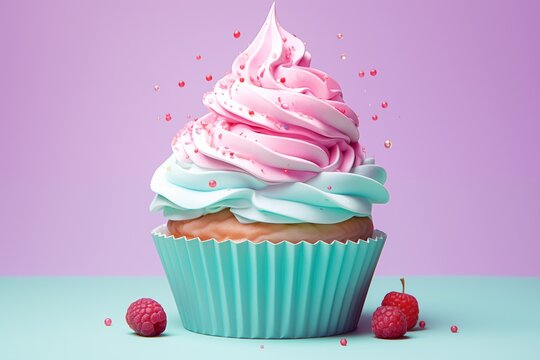 3D cupcake pastel color 
