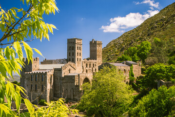 View of the Monastery of Sant Pere de Rodes (Catalonia, Spain) - obrazy, fototapety, plakaty