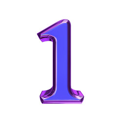 Blue symbol in a purple frame. number 1