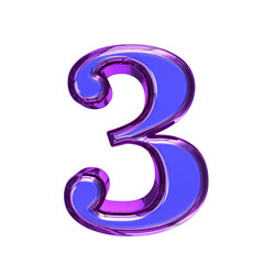 Blue symbol in a purple frame. number 3