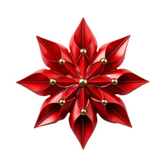 Red christmas star. Christmas tree decorations. Generative ai