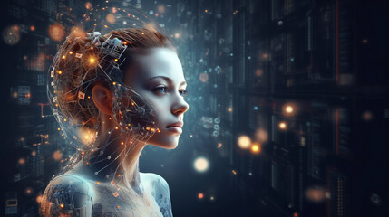 artificial intelligence in the image of a woman. technologies of the future