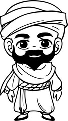 Obraz na płótnie Canvas Cute kawaii Arab man