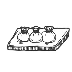 Doodle dim sum vector sketch traditional Chinese food