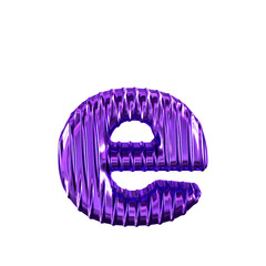 Purple symbol with vertical ribs. letter e