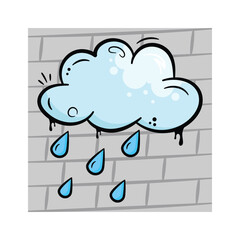 Take a look at this carefully crafted hand drawn weather icon in graffiti art style
