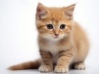 Ginger kitten on white background