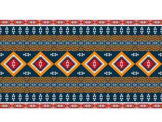 Traditional geometric ethnic fabric pattern design for textiles, rugs, wallpaper, clothing, sarong, scarf, batik, wrap, embroidery, print, curtain, carpet, wallpaper, wrapping, Batik, vector