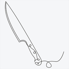 Continuous line hand drawing vector illustration spoon art 