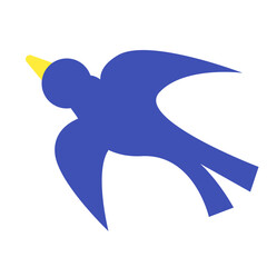 Obraz premium 春、鳥、小鳥、つばめを表すカラースタイルのアイコン
