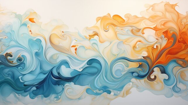 the art of wallpaper, in the style of Turquoise and Orange, detailed dreamscapes