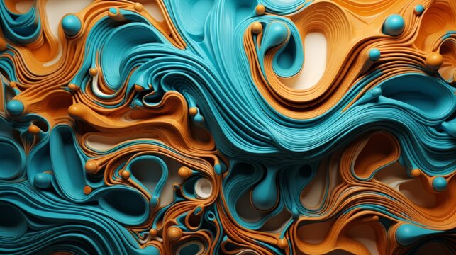 the art of wallpaper, in the style of Turquoise and Orange, detailed dreamscapes