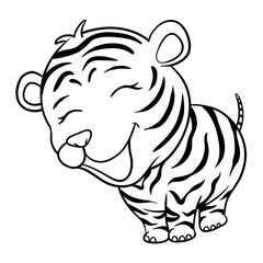 Cute animal illustration on isolated white background, cool for stickers, logos, t-shirts, coloring books, etc.