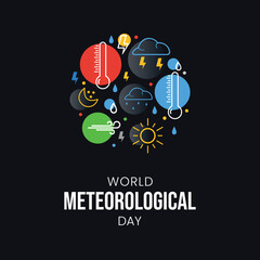 World Meteorological Day, banner, poster, social media post, vector illustration, World Weather Day, awareness, 23rd March, observance, international, typography, web banner, brochure, flyer