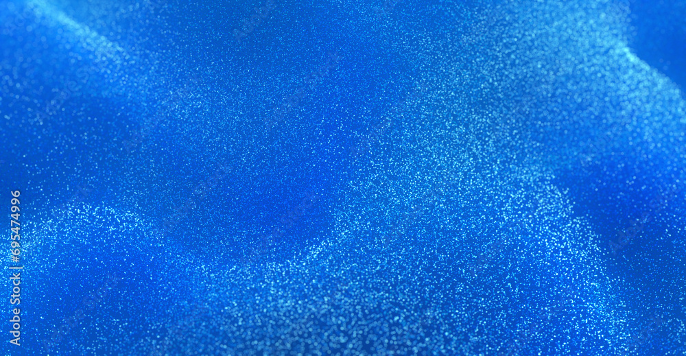 Poster dense field of blue particles, creating a dynamic and textured background suitable for high-tech gra