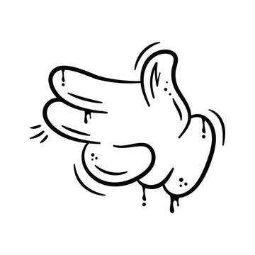 recommend clip art: Finger gun gesture vector graffiti art illustration, hand like a pistol, mafia symbol