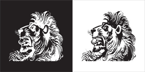 Illustration vector graphics of face lion icon