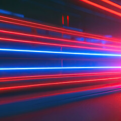 Neon lines on the wall. Abstract background.