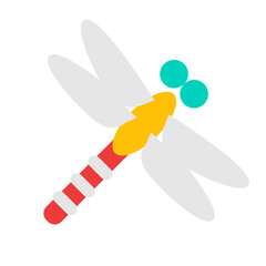 秋、トンボ、昆虫を表すカラースタイルのアイコン