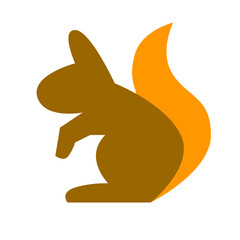 秋、リス、動物を表すカラースタイルのアイコン